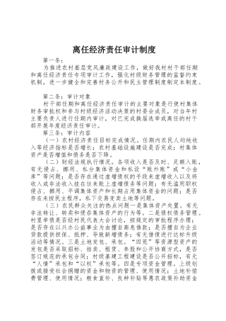 离任经济责任审计规章制度细则