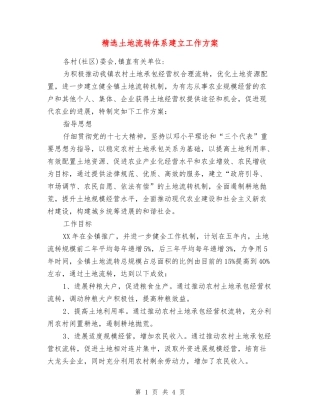 土地流转体系建立工作方案