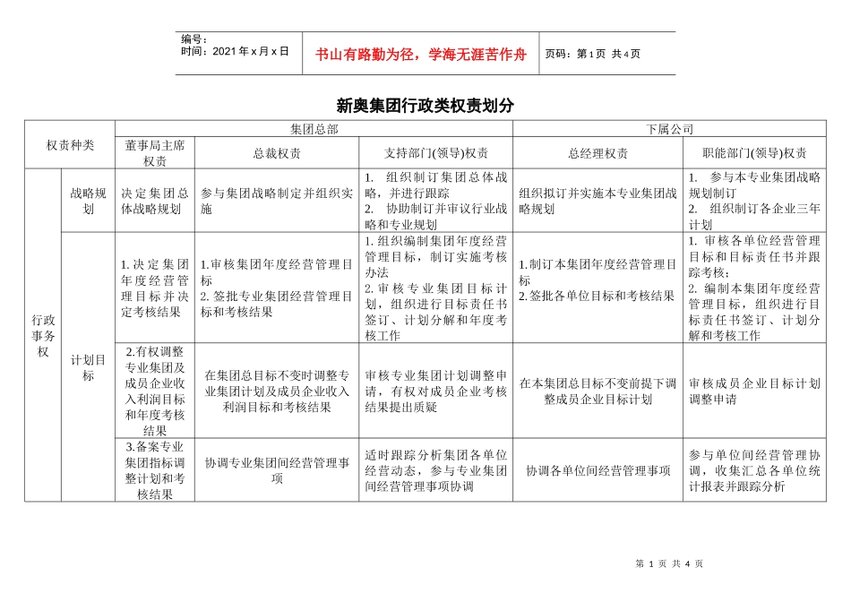 新奥集团行政类权责划分_第1页