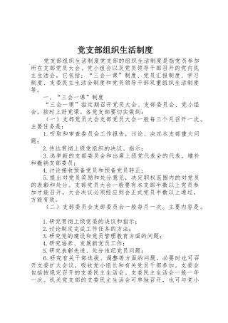 党支部组织生活规章制度管理