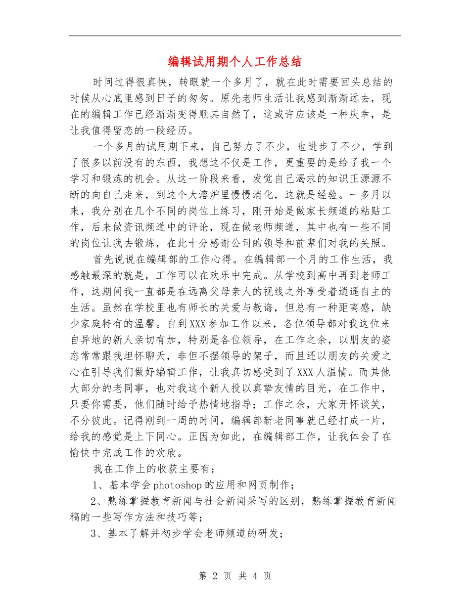 编辑试用期个人工作总结【新版】_第2页