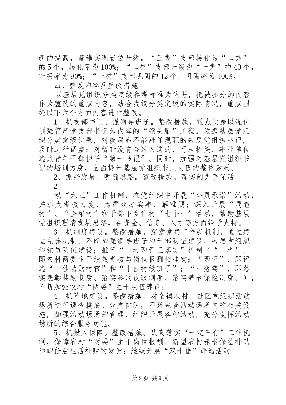 基层党组织整改提高晋位升级工作的整改要求、整改任务、整改措施_第2页