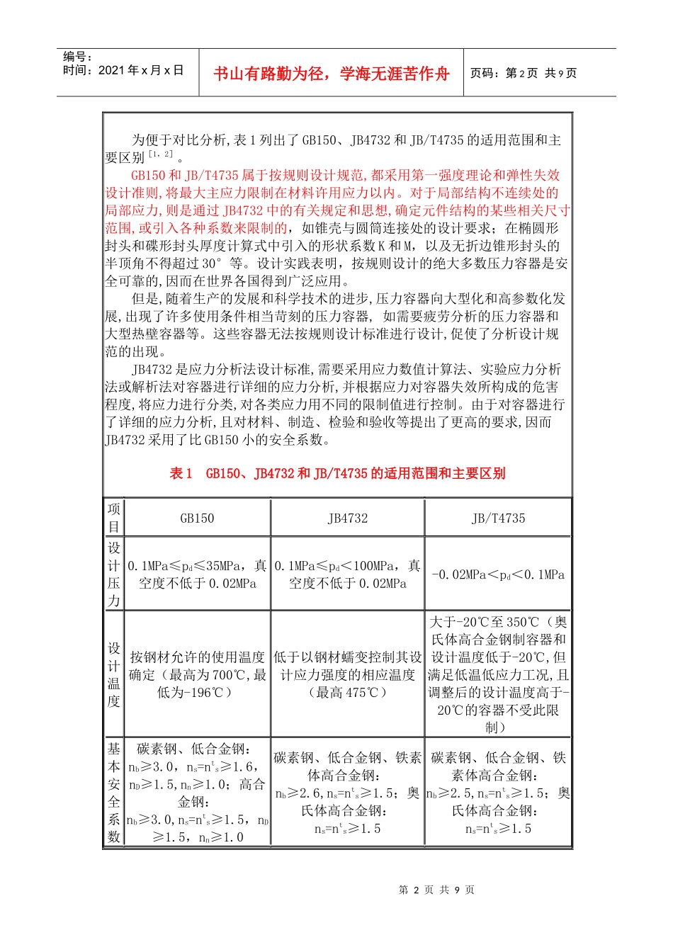 我国三个主要钢制压力容器标准之间的关系_第2页