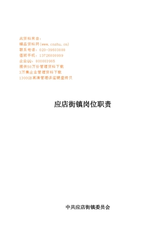 应店街镇岗位职责分析说明