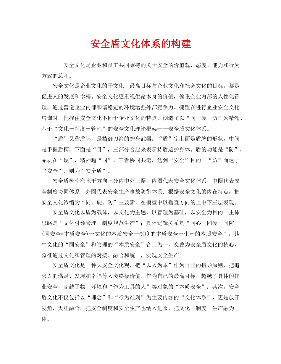 《安全文化》之安全盾文化体系的构建 _第1页