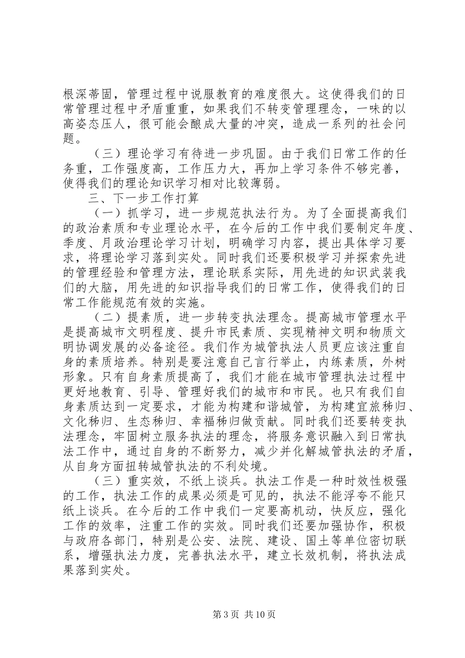 城管中队年度工作总结及工作思路_第3页