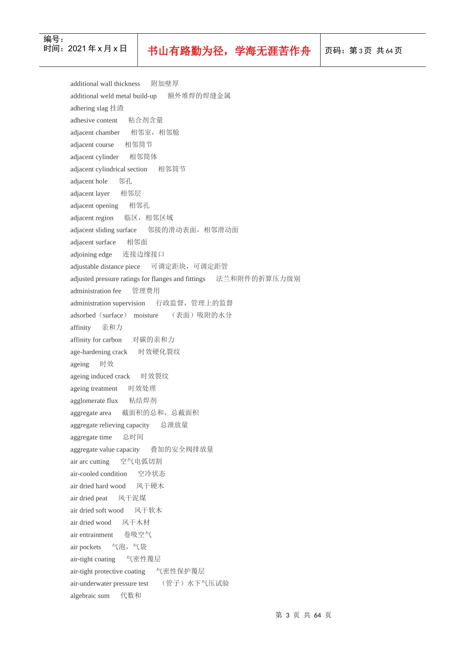 英汉锅炉及压力容器词汇_第3页