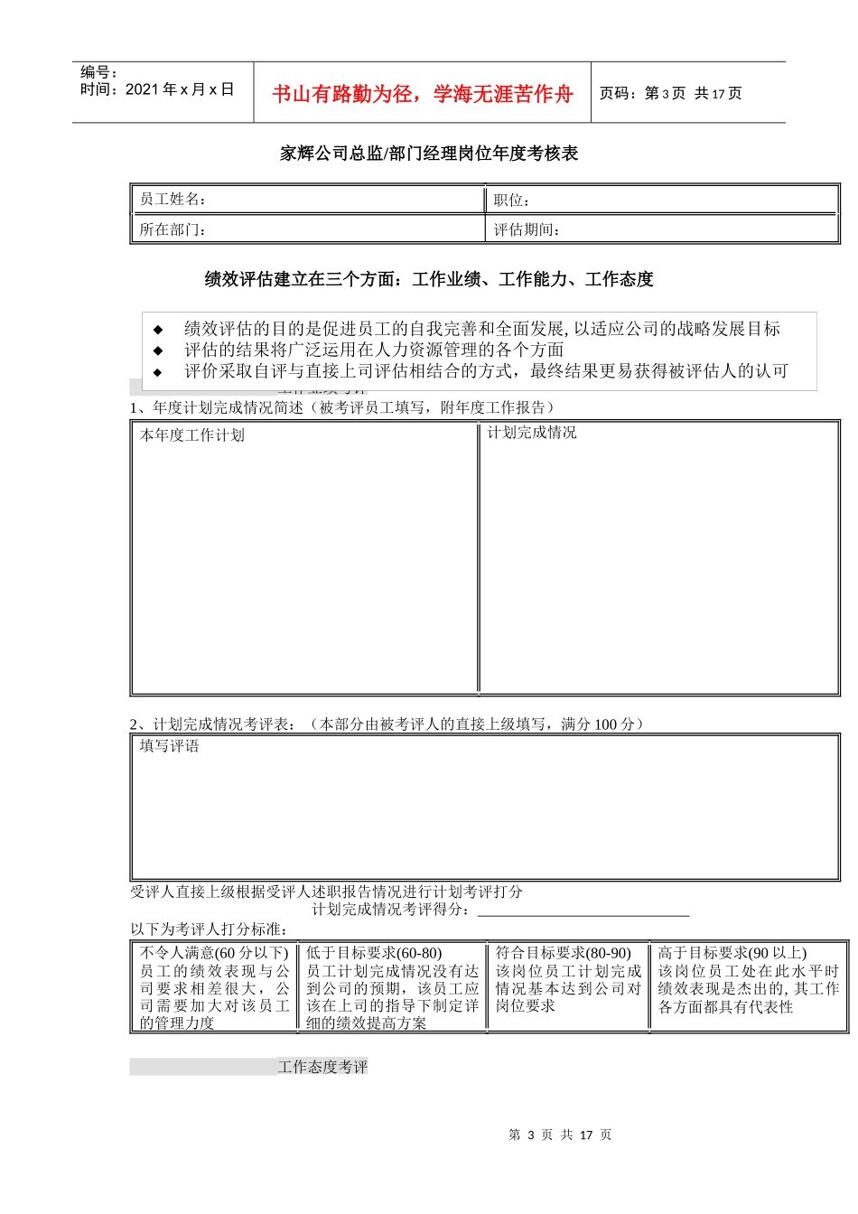 绩效考评表（DOC 18页）_第3页