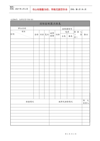 消防控制器点检表
