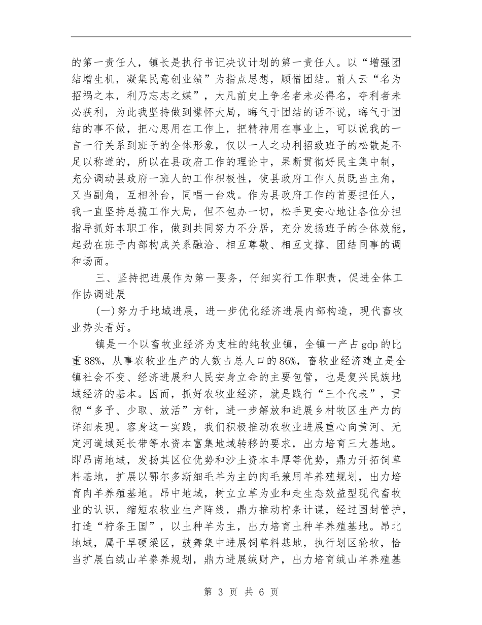 镇长年终个人述职报告_第3页