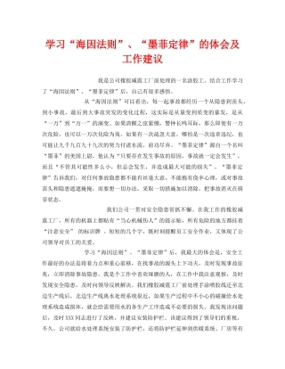 《安全管理文档》之学习“海因法则”、“墨菲定律”的体会及工作建议 