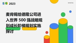 麦肯锡给德隆公司进入世界500强战略规划成长阶梯规划实施讨课件
