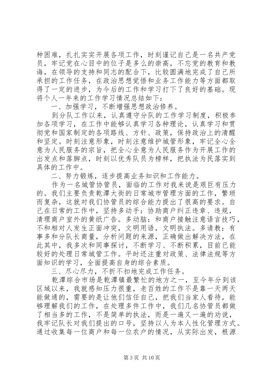 城管的个人工作总结_第3页