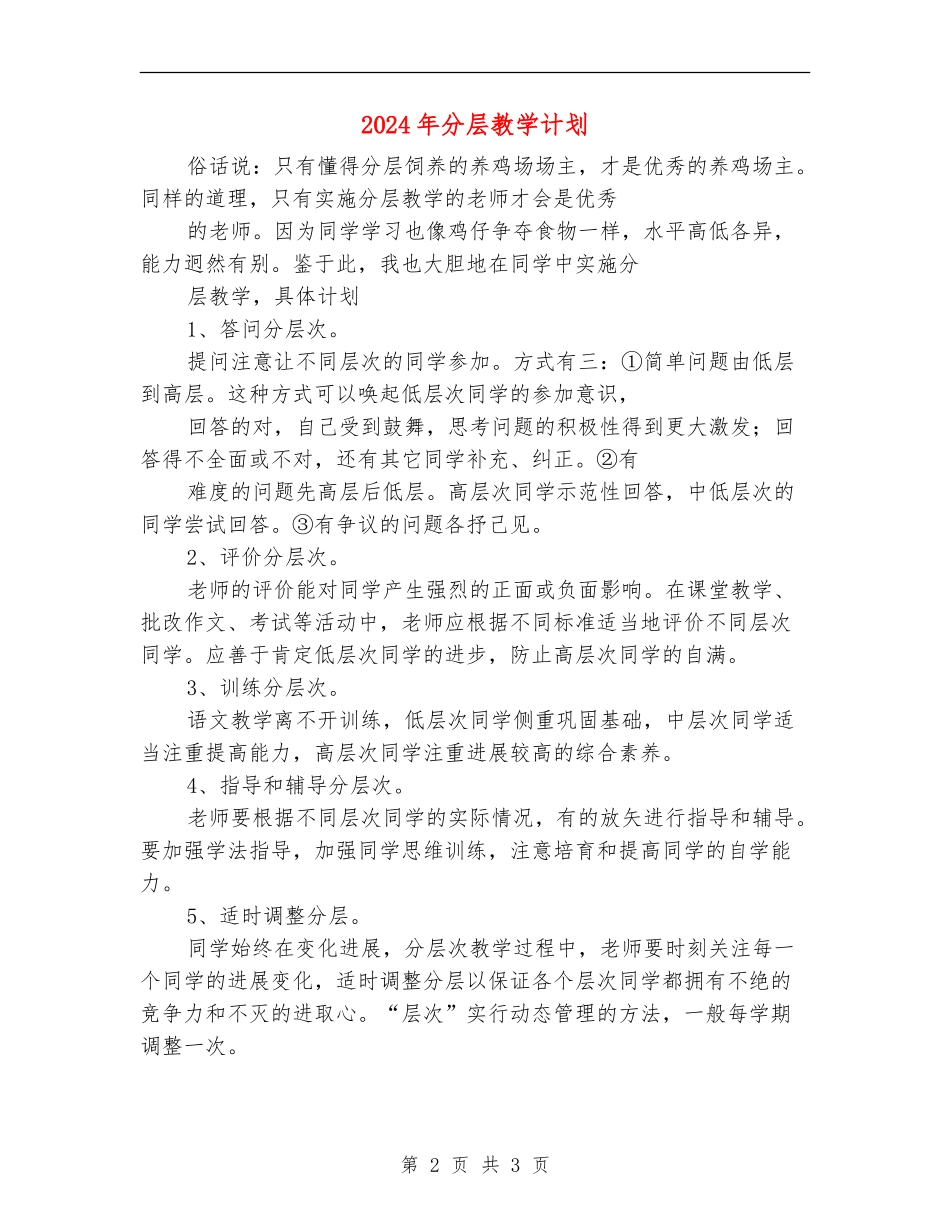 2024年分层教学计划_第2页