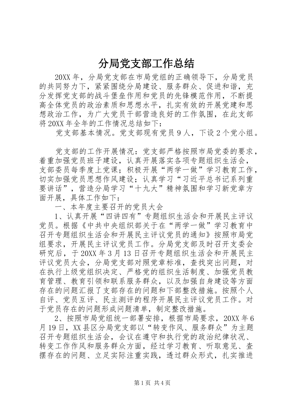 分局党支部工作总结_第1页