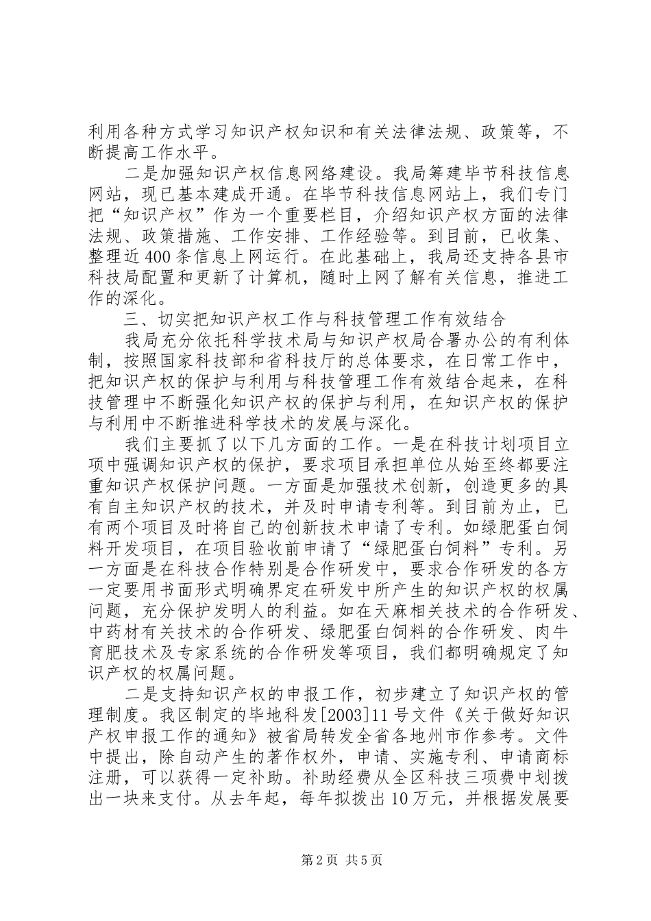 工作总结（知识产权）_第2页