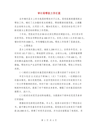 审计局帮扶工作汇报