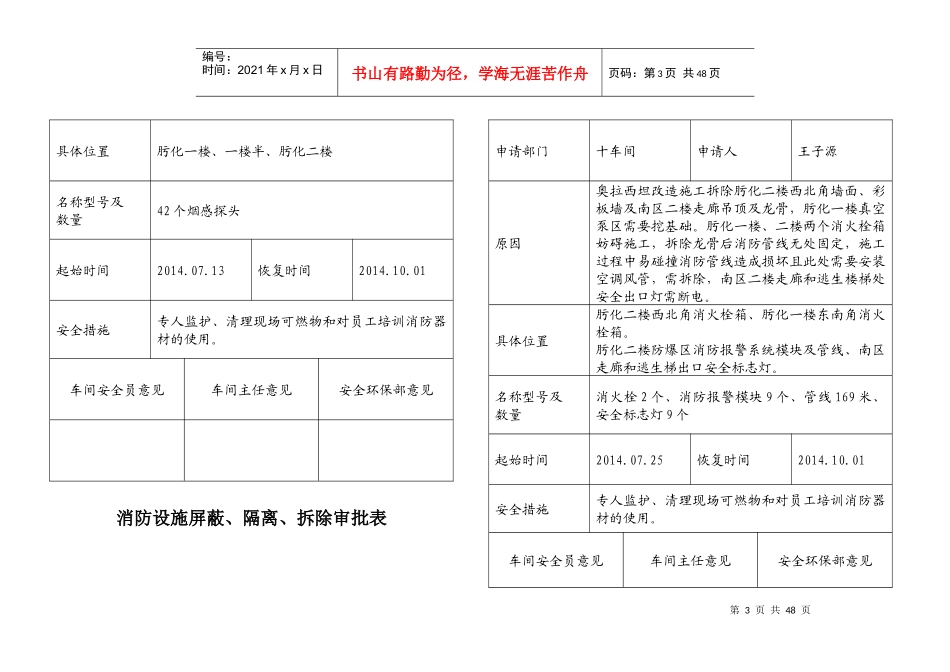 消防设施屏蔽、隔离、拆除审批表_第3页