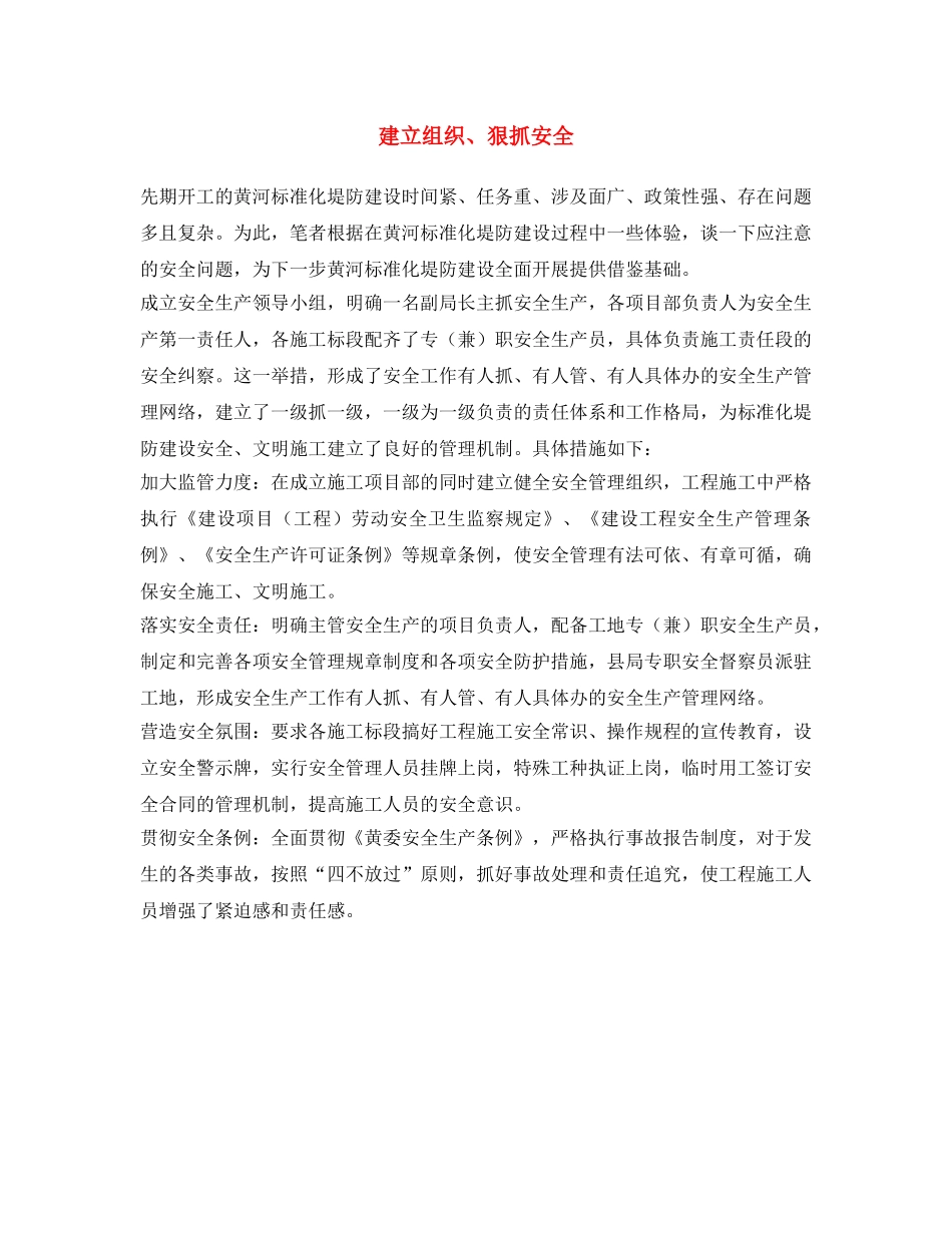 《安全文化》之建立组织、狠抓安全 _第1页