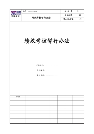 混凝土绩效考核暂行办法