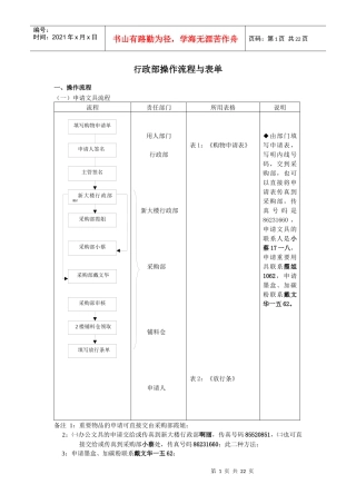行政总务工作流程图