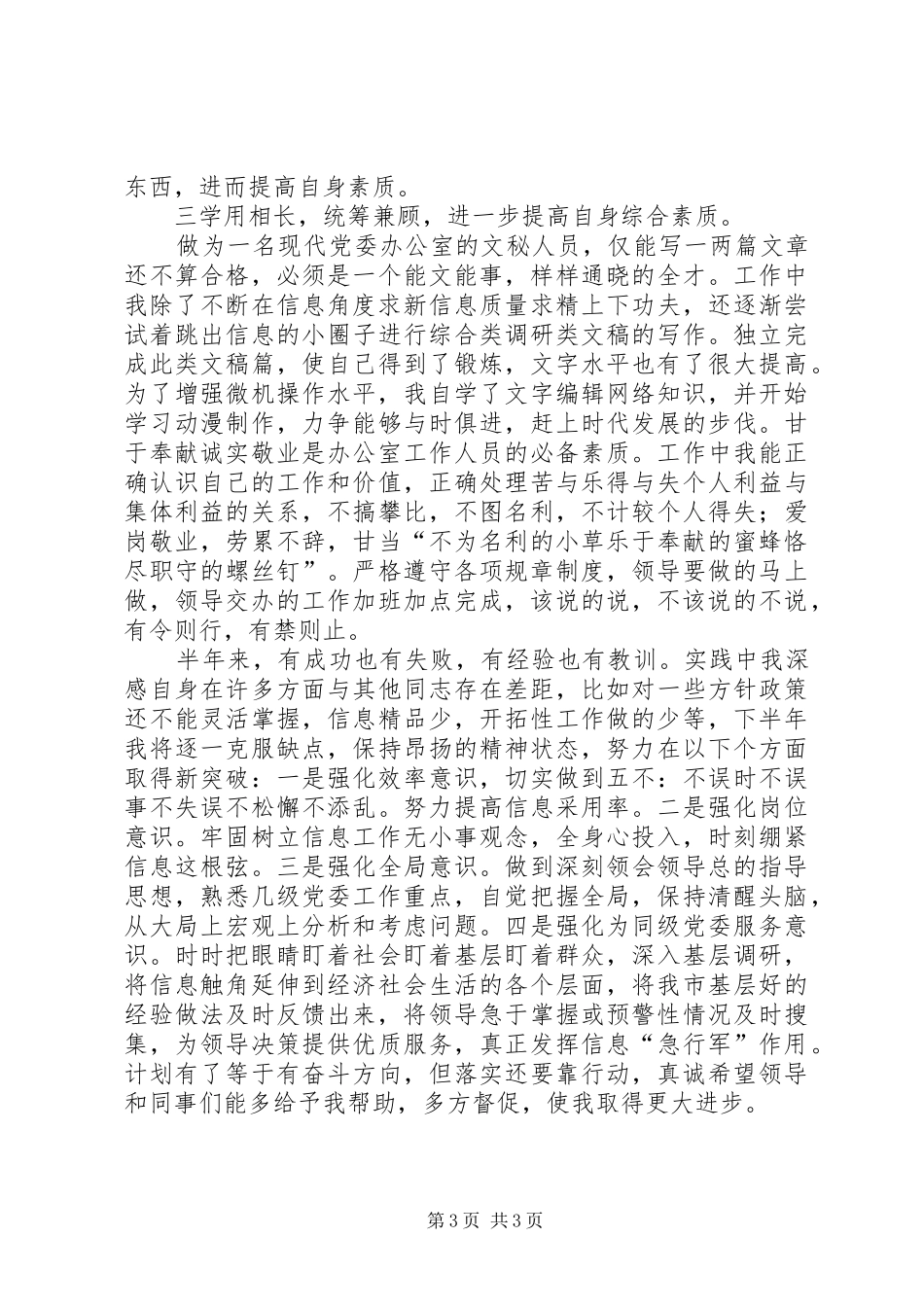 半年信息工作上个人总结_第3页