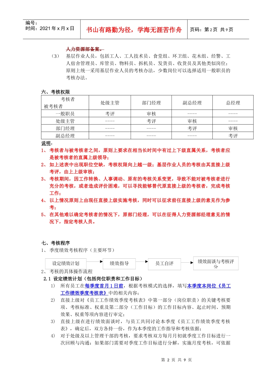 某公司员工季度绩效考核方案_第2页