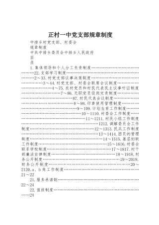 正村一中党支部规章规章制度 