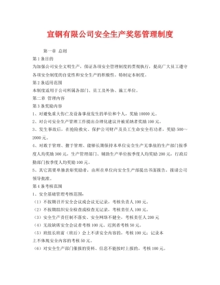 《安全管理制度》之宣钢有限公司安全生产奖惩管理制度 