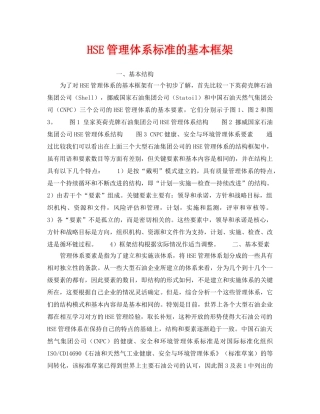 《管理体系》之HSE管理体系标准的基本框架 