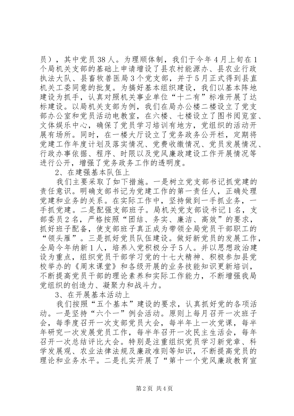 基层党组织“五个基本”建设工作总结_第2页