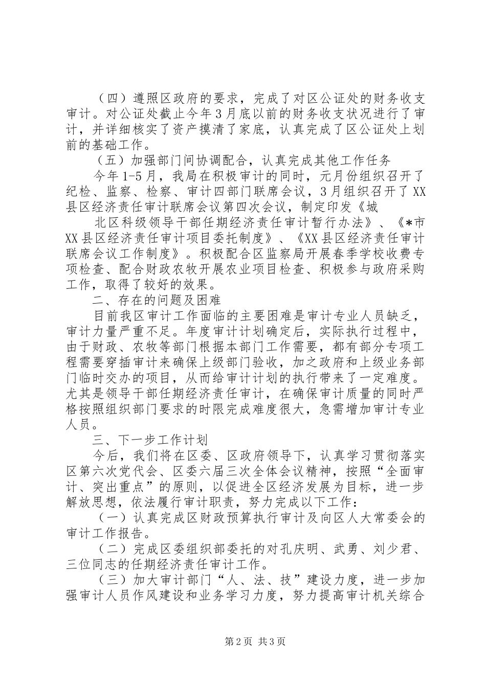 地区审计局半年工作的总结_第2页