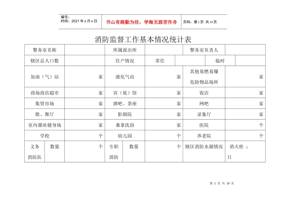消防台帐 消防检查台帐_第1页