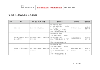 某化纤企业行政总监绩效考核指标