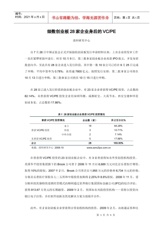 细数创业板28家企业身后的VCPE