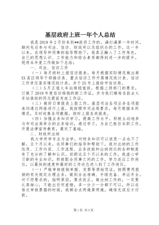 基层政府上班一年个人总结