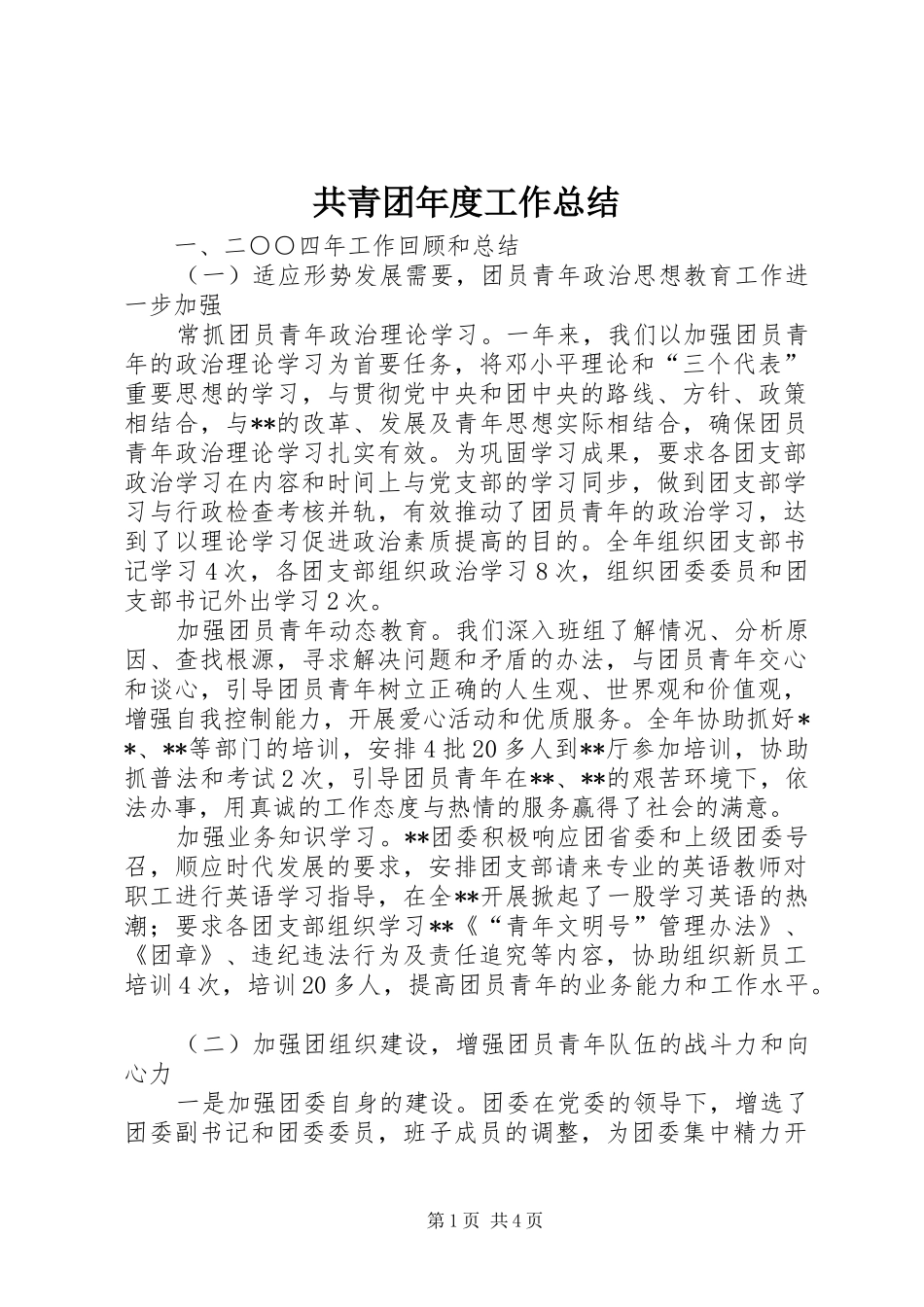 共青团年度工作总结_第1页