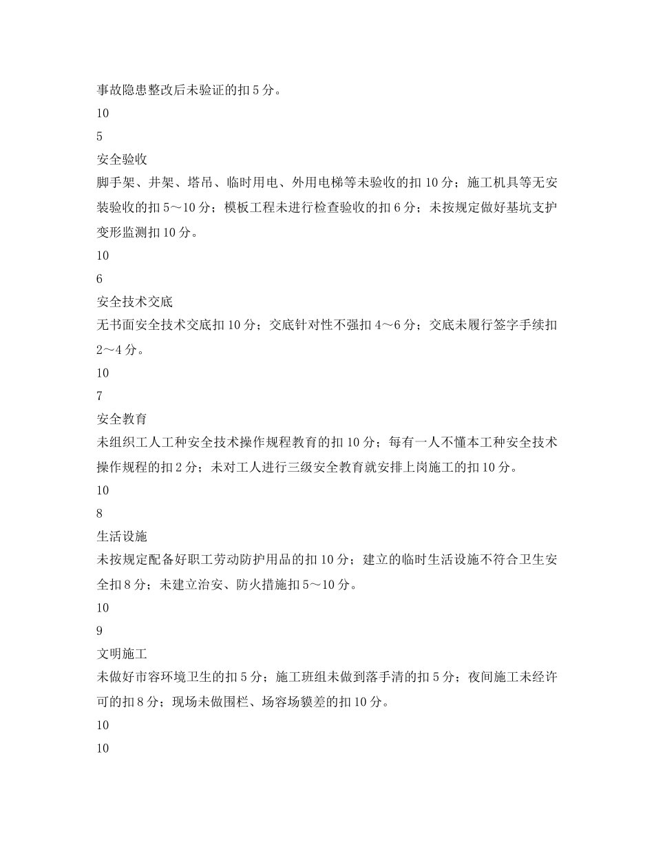 《安全管理资料》之项目施工员安全目标责任考核表 _第2页