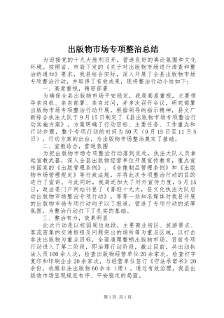 出版物市场专项整治总结
