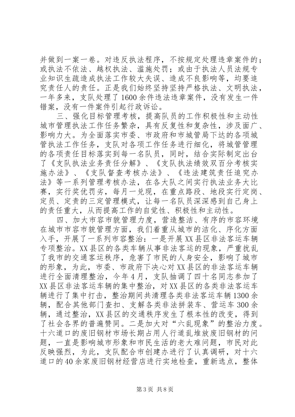 城管支队年度工作总结_第3页