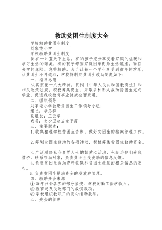 救助贫困生规章制度大全 