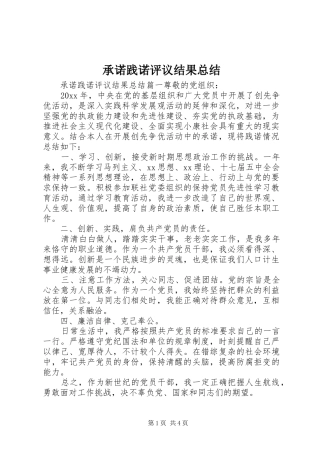 承诺践诺评议结果总结