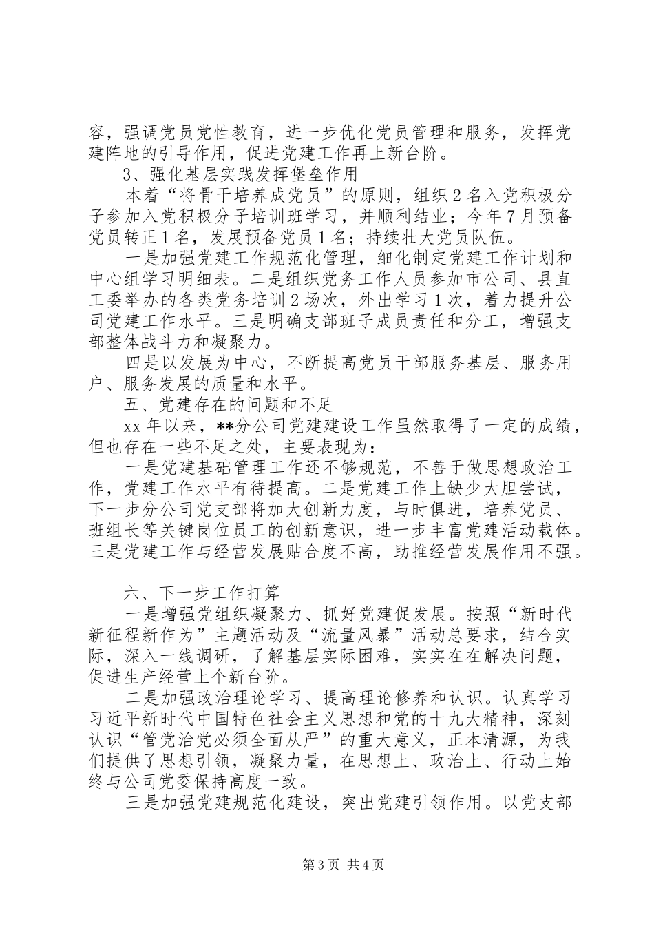 分公司党建工作总结_第3页