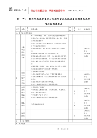 数字会议系统设备采购清单