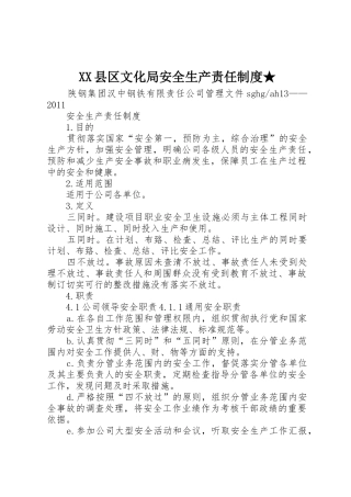 县区文化局安全生产责任规章制度细则★