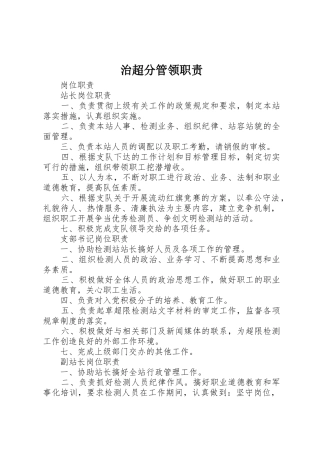 治超分管领职责要求 