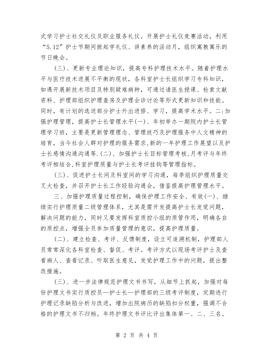 2024护士工作规划范文与2024护士工作计划汇编_第2页