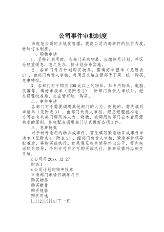 公司事件审批管理规章制度