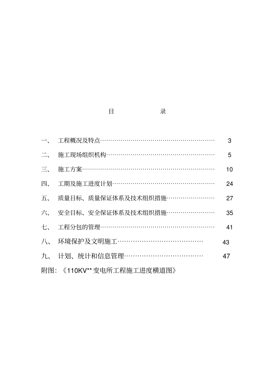 110KV变电所建筑安装工程施工进度计划_第1页