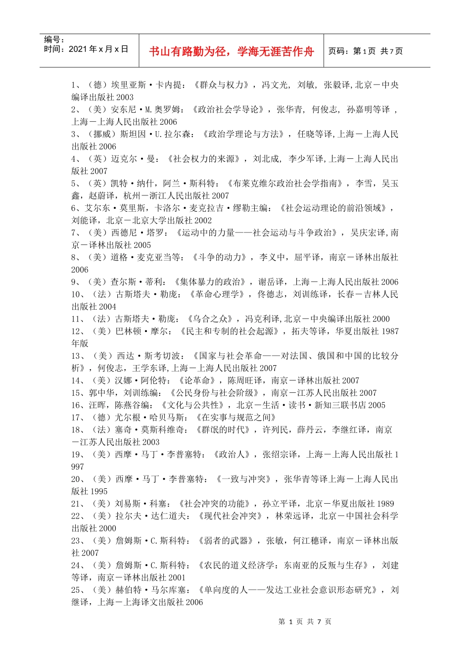 行政管理推荐书目_第1页